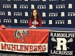 Senior athlete Danielle Blumenthal signs to play women’s lacrosse at Muhlenberg College, Pennsylvania, on Nov. 16. 
