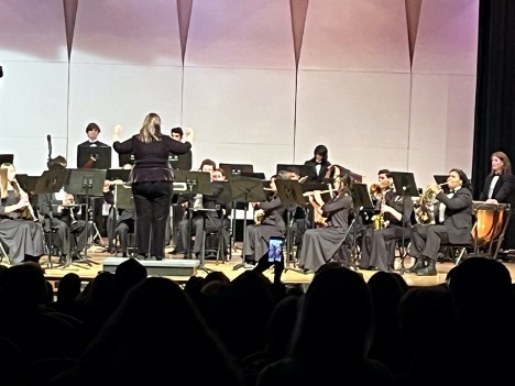 The Choir and Band Ensembles perform at the annual holiday concert, held at the high school on Dec. 20, 2022. 