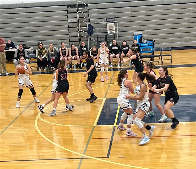 Rams Girls Basketball, shown in their winning game against Morristown Beard, 47-21, on Feb. 1, 2023, is currently 18-1. 