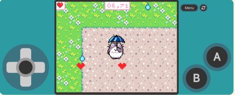 Senior Sofie Tepperman designed the arcade-style game Rainstorm, where players have to avoid falling raindrops and moving puddles in order to stay alive for the full 60 seconds. 