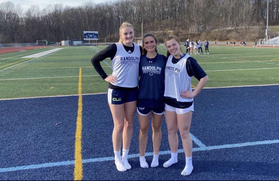 The Varsity Girls Lacrosse captains (from left), seniors Alexis Fleischer and Danielle Blumenthal and junior Riley Novak, are eager to lead the team to another history-making year. The season opener against Wayne Hills is set for 4:15 p.m. on Monday, April 3, at Bauer Field.