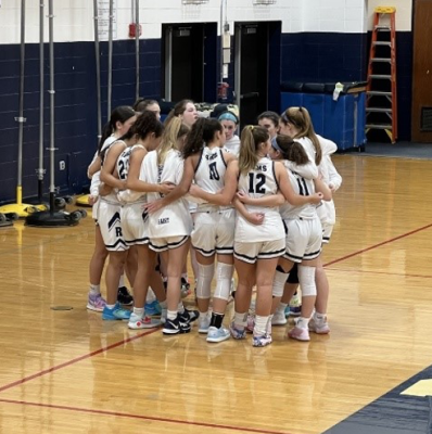 The Rams Girls Basketball team, shown here at an earlier game, suffered a finals loss to Ewing, 41-38, on Sunday, March 5, 2023, putting an end to the teams historic run this season. 