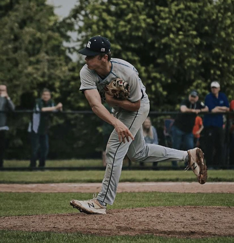 Star athlete James Kleiven pitches against Montville in the Morris County semifinals on May 14, 2022.

