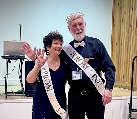 Eighteen+volunteer+RHS+seniors+attended+the+Senior+Citizen+Prom%2C+where+township+residents+Rose+Gangemi+and+Ed+Dorsey+were+named+Prom+Queen+and+King.+The+prom+was+held+at+the+Randolph+Community+Center+on+May+2%2C+2023.+