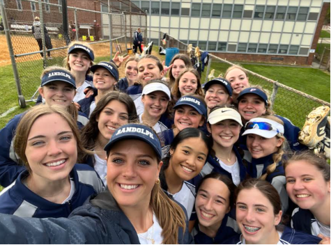 Girls Softball takes a selfie after beating Mount Olive, 11-0, with their fourth mercy ruling in a row, on Thursday, April 27, 2023.
