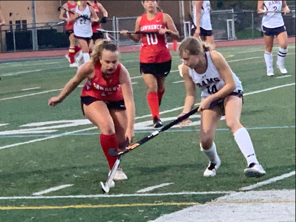 Sophomore defender Daniella Gizienski shuts down the Cardinals approaching attack before beating Lawrence, 4-3, in the first round of NJSIAA, on Friday, Oct. 27.