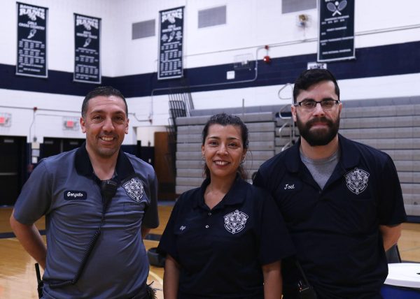 Three cheers for our custodial staff (from left): Head Custodian Gonzalo Perez, Olga Morales-Velez and Joel Figueroa. 