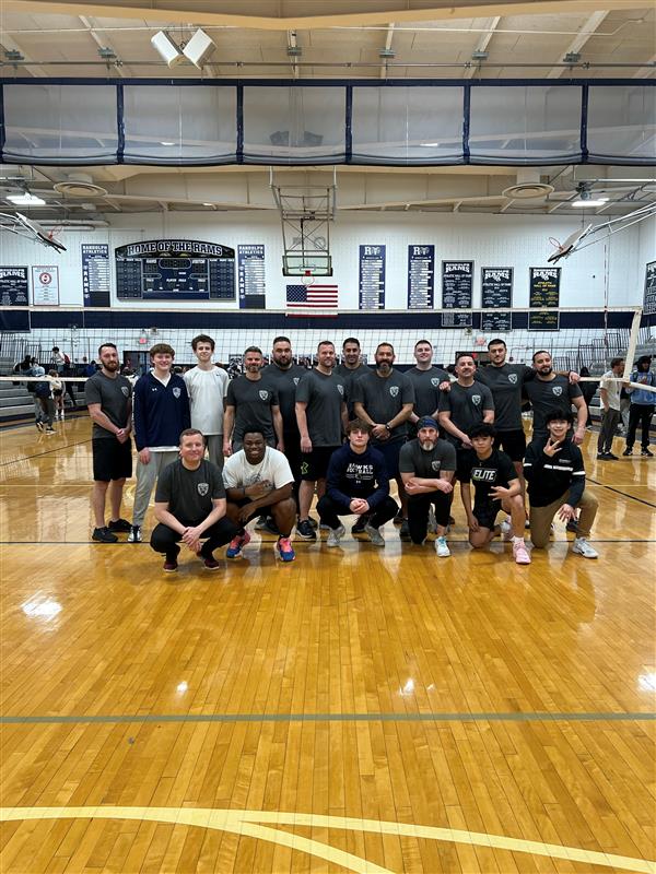 RHS students may have beaten the visiting Randolph Township Police, 2-1, in a volleyball scrimmage at the high school on Wednesday, Dec. 20, 2023, but both teams won in terms of community building. 