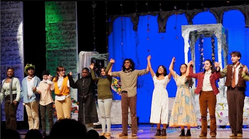 The cast members of As You Like It take a bow following their performance on Friday, Dec. 1, 2023. 
