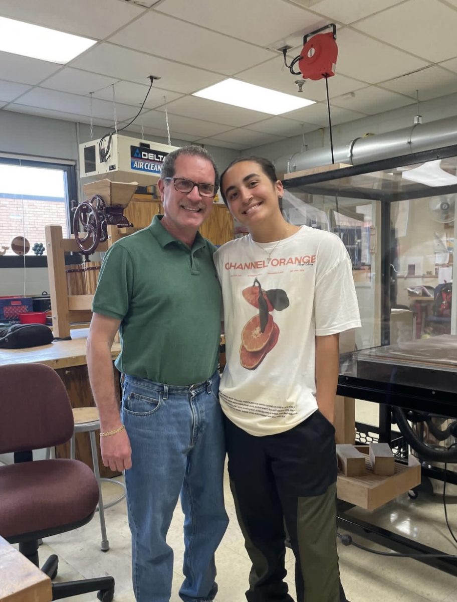 RHS celebrated national Teacher Appreciation Week from May 6 to May 10, 2024. Pictured: Junior Aliyah Lambo (right) appreciated Industrial Arts Teacher Sanford Feld.