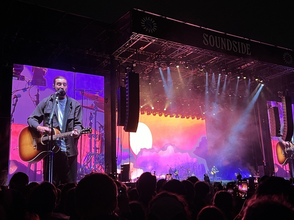 Noah Kahan plays guitar during his performance at the Soundside Music Festival, held at Seaside Park in Bridgeport, Conn., the weekend of September 28-29. 