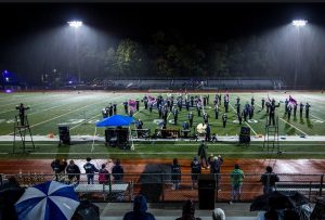 The Marching Rams give an exhibition performance of "Metropolitan" for the crowd at Under the Stars on Saturday, Sept. 28. 

