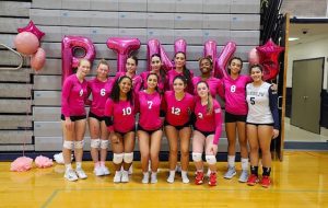 Girls Volleyball played the annual Pink Out fundraiser game on Oct. 1 to support Breast Cancer Awareness month. The team currently has a 6-6 record midway through the season. 