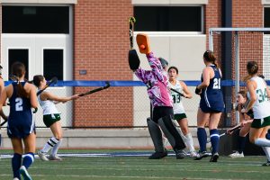 

Senior Goalie Jessa Altemose saves a goal against Montville in the last game of the regular season.
