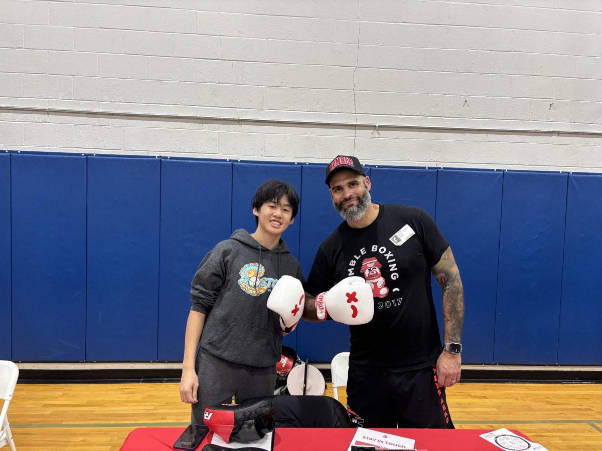 A Rumble Boxing representative gave free boxing tips to RHS students at the fourth annual Wellness Fair, on Friday, April 4, 2025. 