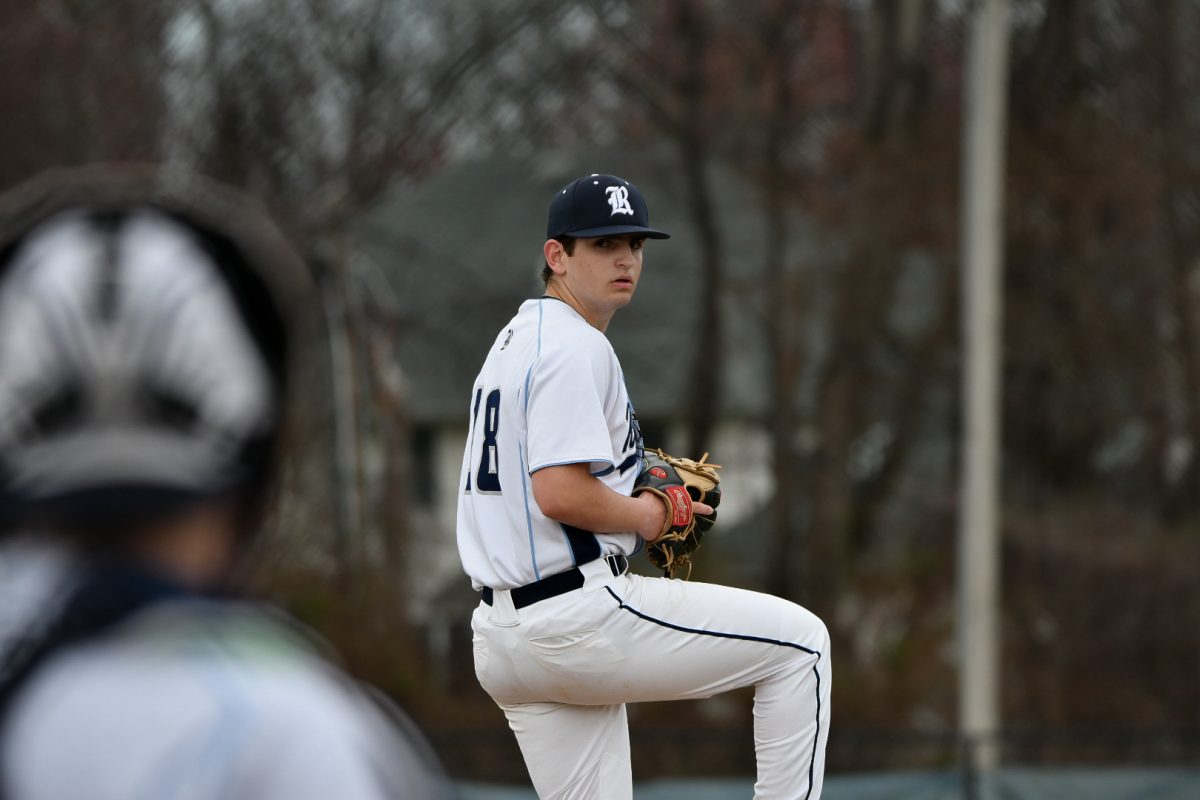 Sophomore Matthew Paladino prepares to deliver a pitch in his start against Don Bosco on April 4, 2025.  
