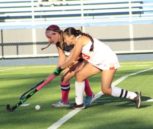 Senior Jillian Liebhauser fights for the ball against Mount Olive on Friday, Oct. 10, 2025