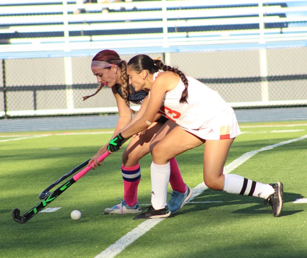 Senior Jillian Liebhauser fights for the ball against Mount Olive on Friday, Oct. 10, 2025