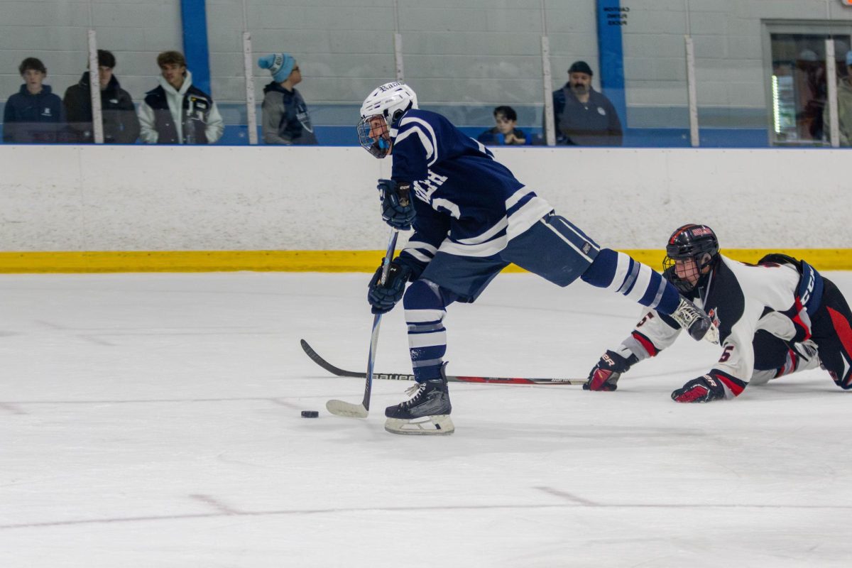 Vinny Crisafulli makes a Northern Highlands defender miss to get a quality shot on net during Rams 7-5 win on Jan. 7, 2026.