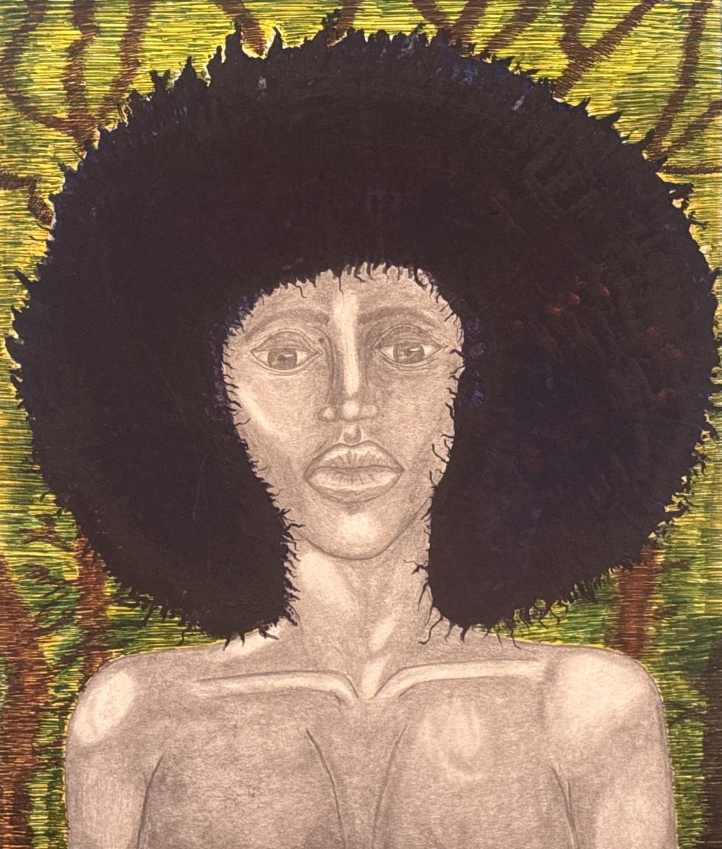 "u." Zahir Hoppe, 2025. Pencil, HB & 6B markers and watercolor.
