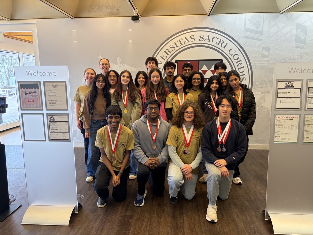 The Science Olympiad team poses after competing at the Sacred Heart University Invitational on Saturday, Feb. 21, 2026.