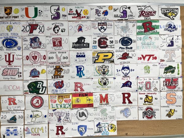 RHS seniors created college commitment cards in class to celebrate National Decision Day on May 1, 2026.