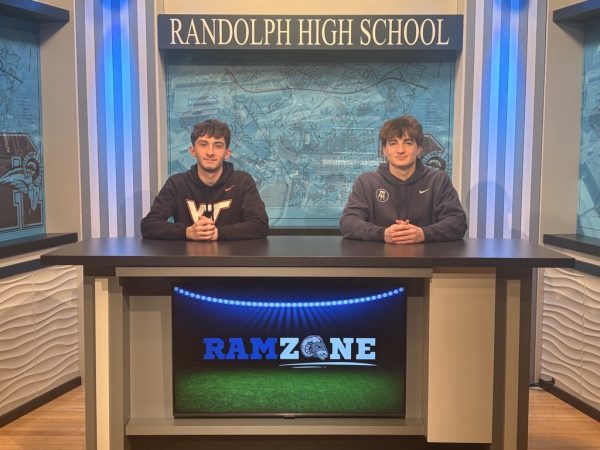 Jacob Lifshey (left) and Jake Rubin host the new sports program, RamZone, on Thursdays.