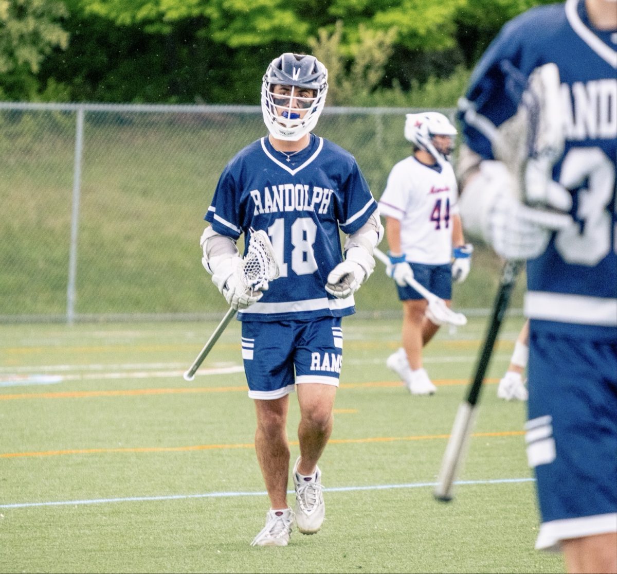 Manolis jogs off the field after his third goal against Mendham on May 14, 2026. 